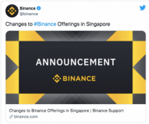 币安限制其在新加坡的产品供应，以回应监管机